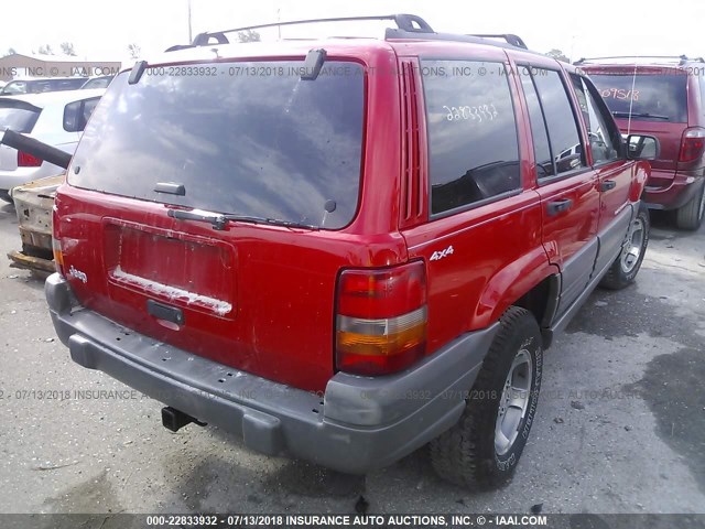 1J4GZ58S5WC159153 - 1998 JEEP GRAND CHEROKEE LAREDO/TSI RED photo 4