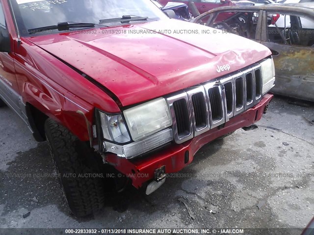 1J4GZ58S5WC159153 - 1998 JEEP GRAND CHEROKEE LAREDO/TSI RED photo 6