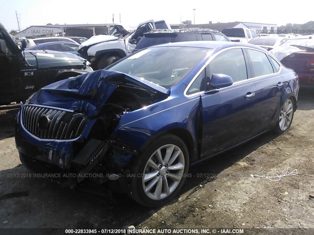 1G4PR5SKXE4155277 - 2014 BUICK VERANO CONVENIENCE BLUE photo 2