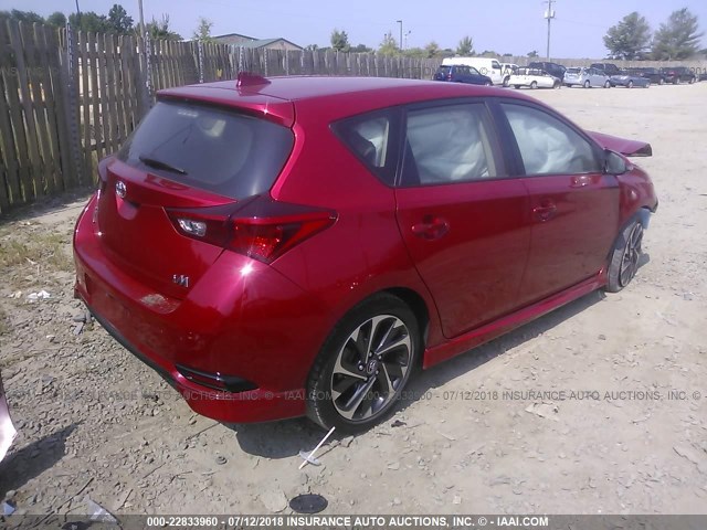 JTNKARJE9HJ535964 - 2017 TOYOTA COROLLA IM RED photo 4