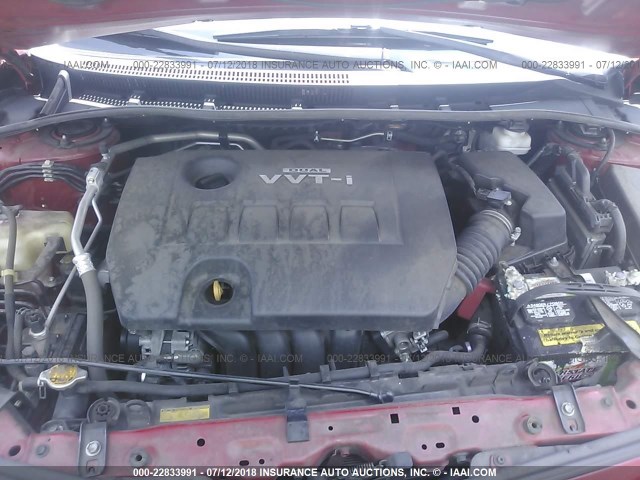 2T1BU4EE9AC516566 - 2010 TOYOTA COROLLA S/LE/XLE RED photo 10
