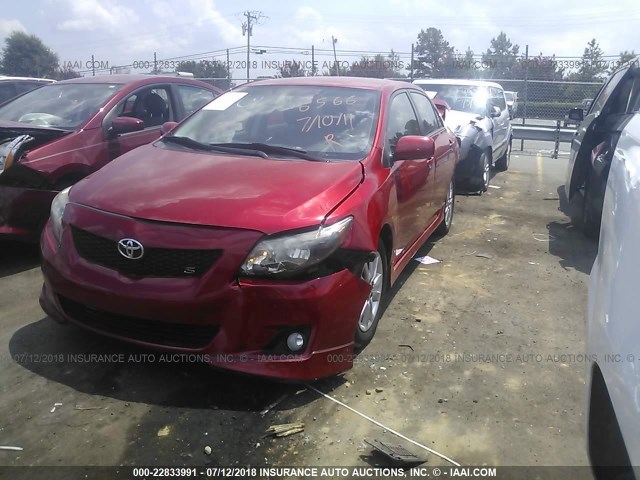2T1BU4EE9AC516566 - 2010 TOYOTA COROLLA S/LE/XLE RED photo 2