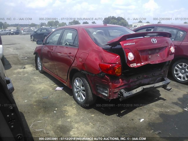 2T1BU4EE9AC516566 - 2010 TOYOTA COROLLA S/LE/XLE RED photo 3