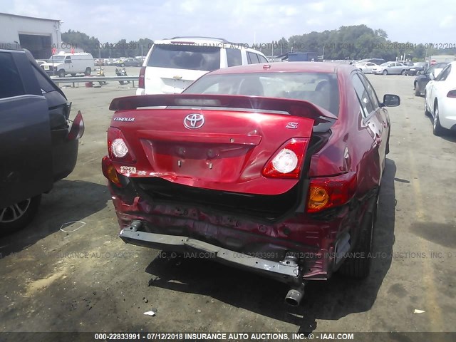 2T1BU4EE9AC516566 - 2010 TOYOTA COROLLA S/LE/XLE RED photo 6