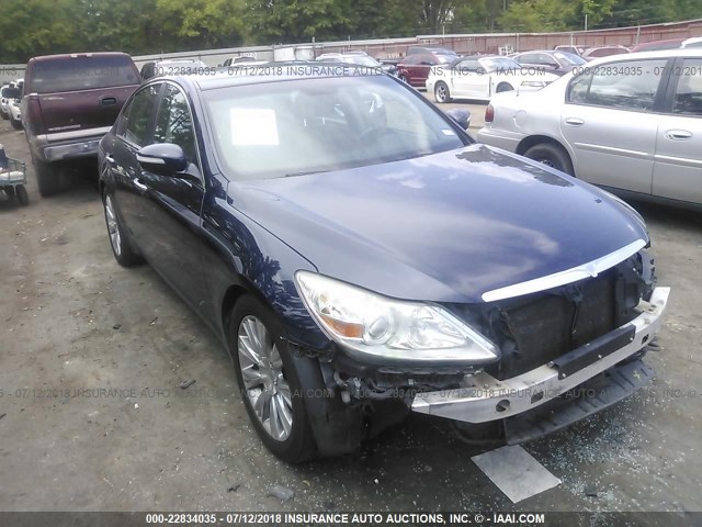 KMHGC46E79U042702 - 2009 HYUNDAI GENESIS 3.8L BLUE photo 1