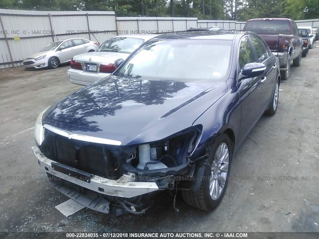 KMHGC46E79U042702 - 2009 HYUNDAI GENESIS 3.8L BLUE photo 2