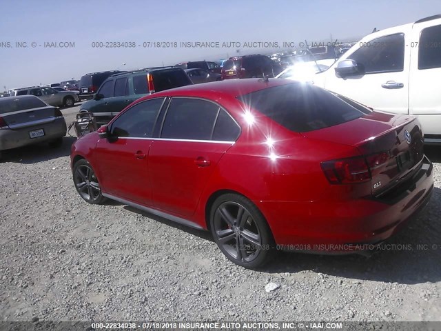 3VW5T7AJ2FM317617 - 2015 VOLKSWAGEN JETTA GLI RED photo 3