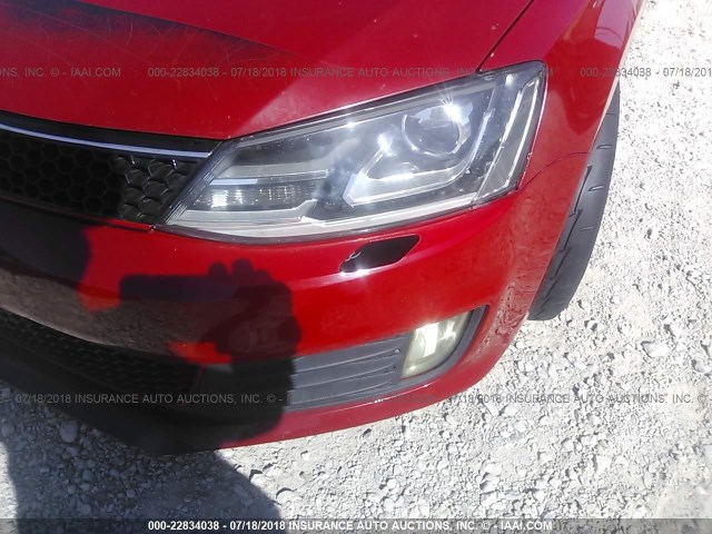 3VW5T7AJ2FM317617 - 2015 VOLKSWAGEN JETTA GLI RED photo 6