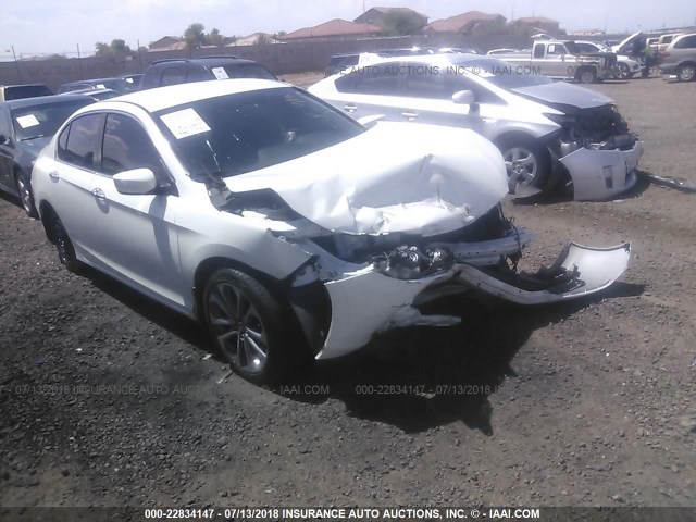 1HGCR2F52EA287149 - 2014 HONDA ACCORD SPORT WHITE photo 1