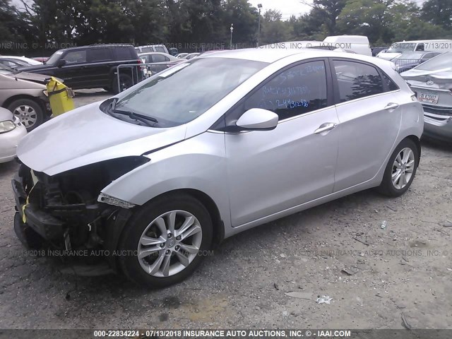 KMHD35LEXDU052095 - 2013 HYUNDAI ELANTRA GT SILVER photo 2