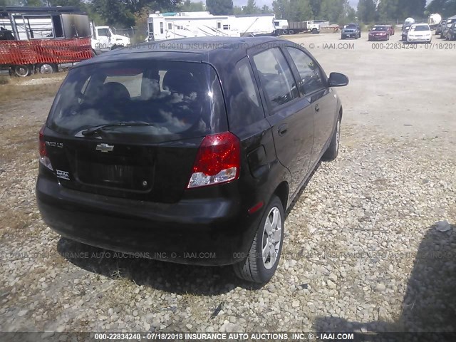 KL1TD66646B630673 - 2006 CHEVROLET AVEO LS BLACK photo 4