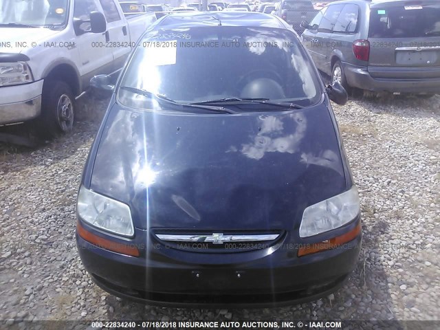 KL1TD66646B630673 - 2006 CHEVROLET AVEO LS BLACK photo 6