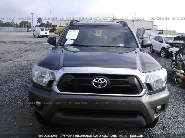 5TFMU4FN7CX008219 - 2012 TOYOTA TACOMA DOUBLE CAB LONG BED GRAY photo 6