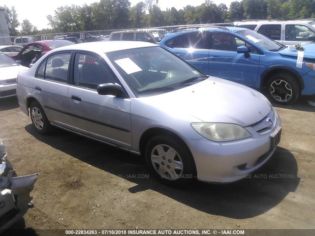 1HGES16374L007489 - 2004 HONDA CIVIC DX VP SILVER photo 1