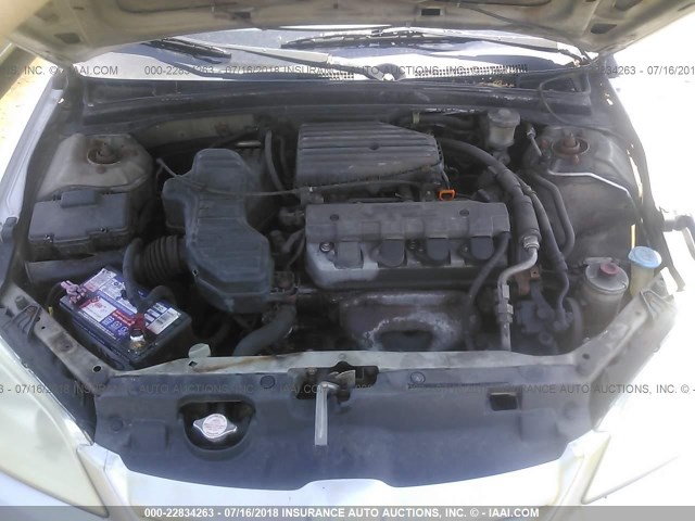 1HGES16374L007489 - 2004 HONDA CIVIC DX VP 银色 照片 10