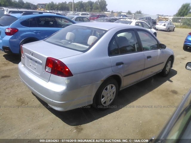 1HGES16374L007489 - 2004 HONDA CIVIC DX VP 银色 照片 4