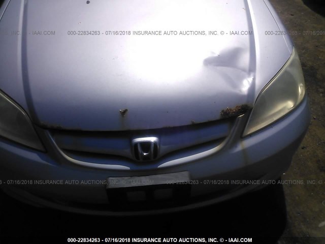1HGES16374L007489 - 2004 HONDA CIVIC DX VP 银色 照片 6