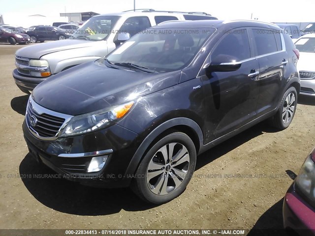 KNDPCCA29B7035475 - 2011 KIA SPORTAGE EX/SX BLACK photo 2