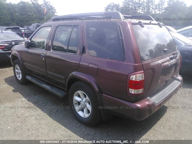 JN8DR09Y54W921217 - 2004 NISSAN PATHFINDER LE/SE RED photo 3