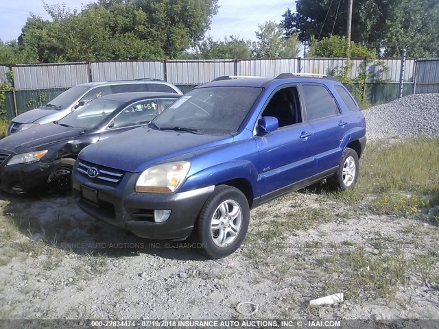 KNDJE723357045048 - 2005 KIA NEW SPORTAGE  BLUE photo 2