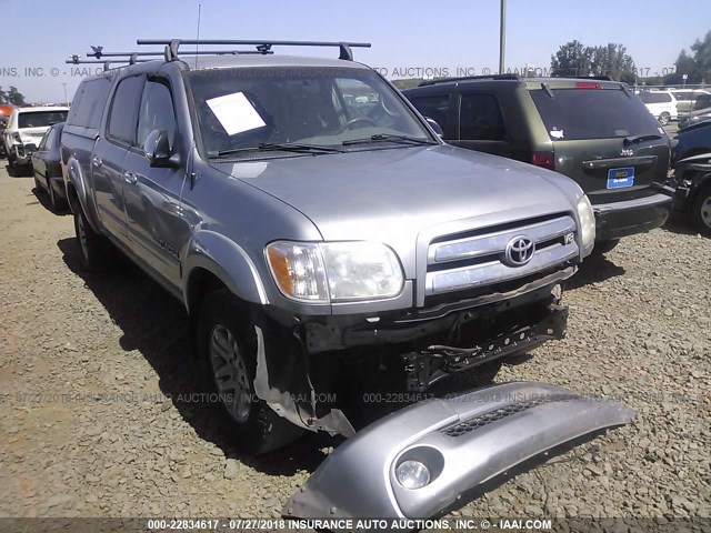 5TBDT44105S482968 - 2005 TOYOTA TUNDRA DOUBLE CAB SR5 SILVER photo 1