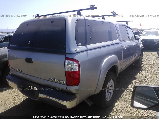 5TBDT44105S482968 - 2005 TOYOTA TUNDRA DOUBLE CAB SR5 SILVER photo 4