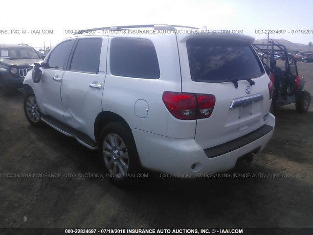 5TDDW5G12FS125311 - 2015 TOYOTA SEQUOIA PLATINUM WHITE photo 3