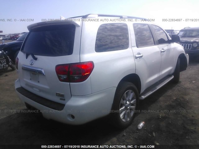 5TDDW5G12FS125311 - 2015 TOYOTA SEQUOIA PLATINUM WHITE photo 4