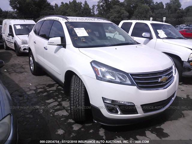 1GNKRHKD1EJ369701 - 2014 CHEVROLET TRAVERSE LT WHITE photo 1