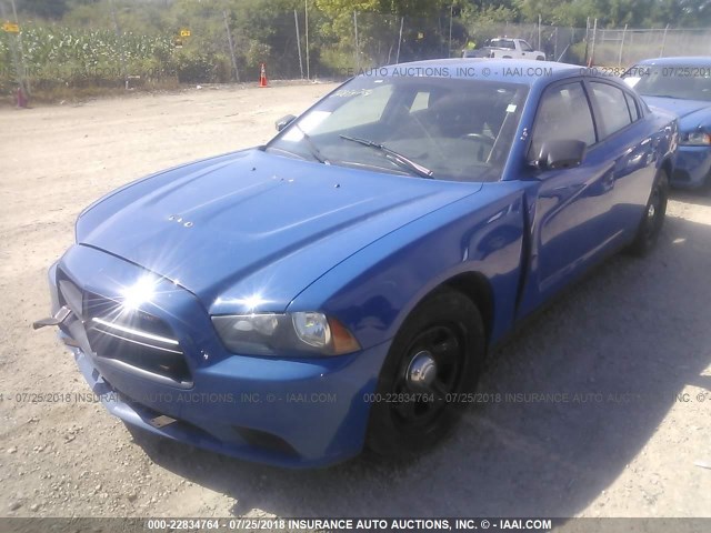 2C3CDXAT1DH642185 - 2013 DODGE CHARGER POLICE BLUE photo 2