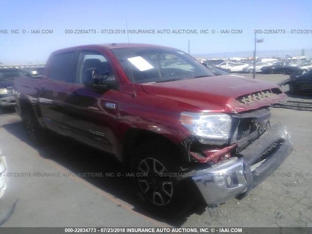 5TFEY5F17EX148768 - 2014 TOYOTA TUNDRA CREWMAX SR5 RED photo 1