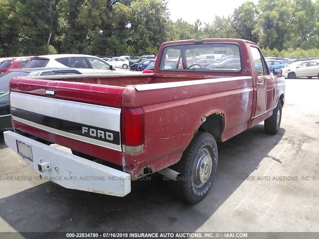 1FTHF25H4MKA04090 - 1991 FORD F250 RED photo 4