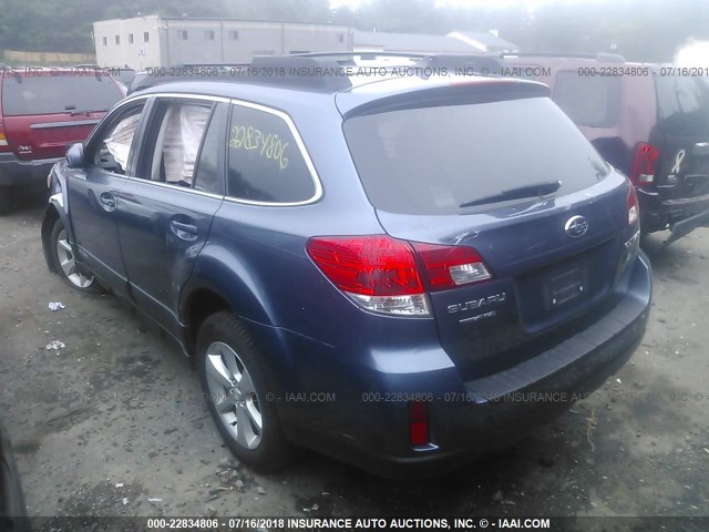 4S4BRCKC0E3210980 - 2014 SUBARU OUTBACK 2.5I LIMITED BLUE photo 3