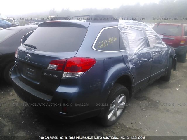 4S4BRCKC0E3210980 - 2014 SUBARU OUTBACK 2.5I LIMITED BLUE photo 4