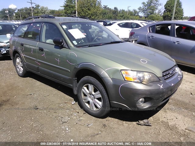 4S4BP61C557335197 - 2005 SUBARU LEGACY OUTBACK 2.5I GREEN photo 1