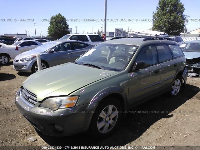 4S4BP61C557335197 - 2005 SUBARU LEGACY OUTBACK 2.5I GREEN photo 2