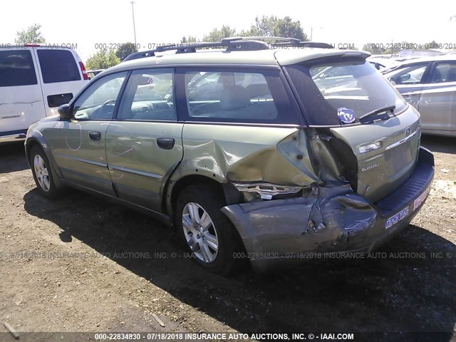 4S4BP61C557335197 - 2005 SUBARU LEGACY OUTBACK 2.5I GREEN photo 3