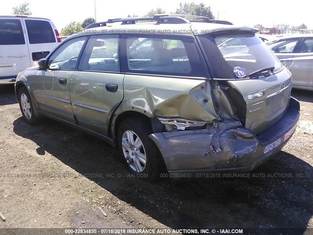 4S4BP61C557335197 - 2005 SUBARU LEGACY OUTBACK 2.5I GREEN photo 6