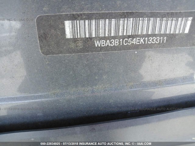 WBA3B1C54EK133311 - 2014 BMW 320 I GRAY photo 9