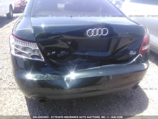 WAUDG74F75N070817 - 2005 AUDI A6 3.2 QUATTRO GREEN photo 6