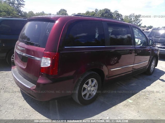 2A4RR5DGXBR605180 - 2011 CHRYSLER TOWN & COUNTRY TOURING RED photo 4