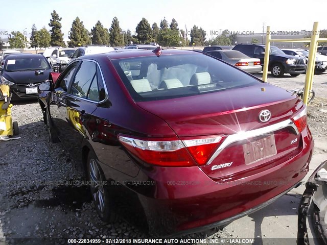 4T1BF1FK7HU682039 - 2017 TOYOTA CAMRY LE/XLE/SE/XSE RED photo 3