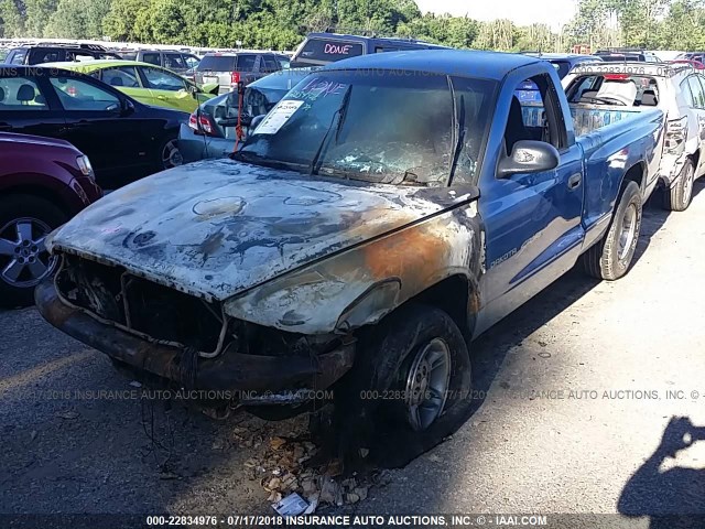 1B7FL26X9YS790142 - 2000 DODGE DAKOTA BLUE photo 2