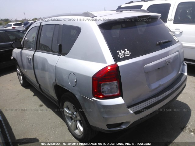 1C4NJCBA8CD723909 - 2012 JEEP COMPASS SPORT SILVER photo 3