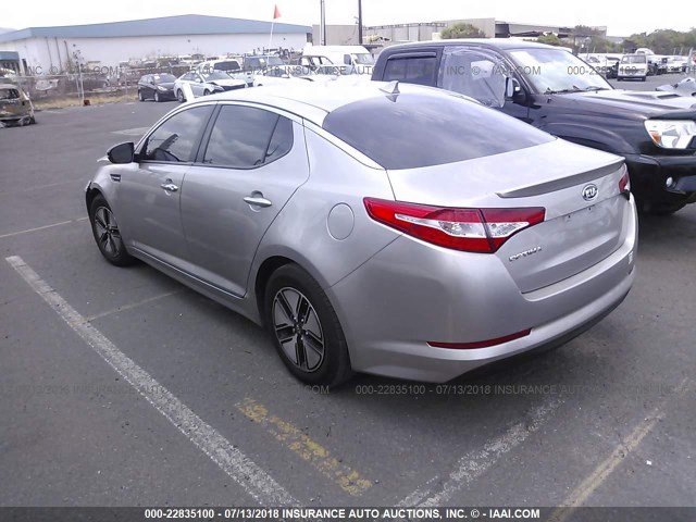 KNAGM4AD2C5018029 - 2012 KIA OPTIMA HYBRID GRAY photo 3