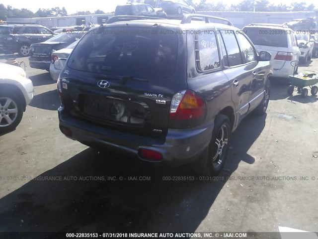 KM8SB73E84U654323 - 2004 HYUNDAI SANTA FE BLACK photo 4