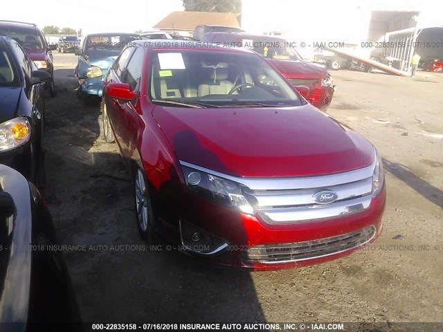 3FAHP0JA8CR155542 - 2012 FORD FUSION SEL RED photo 1