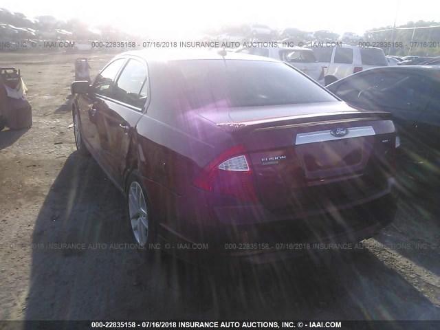 3FAHP0JA8CR155542 - 2012 FORD FUSION SEL RED photo 3