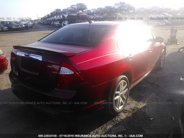 3FAHP0JA8CR155542 - 2012 FORD FUSION SEL RED photo 4