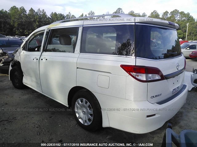 JN8AE2KP4F9129704 - 2015 NISSAN QUEST S/SV/SL/PLATINUM WHITE photo 3